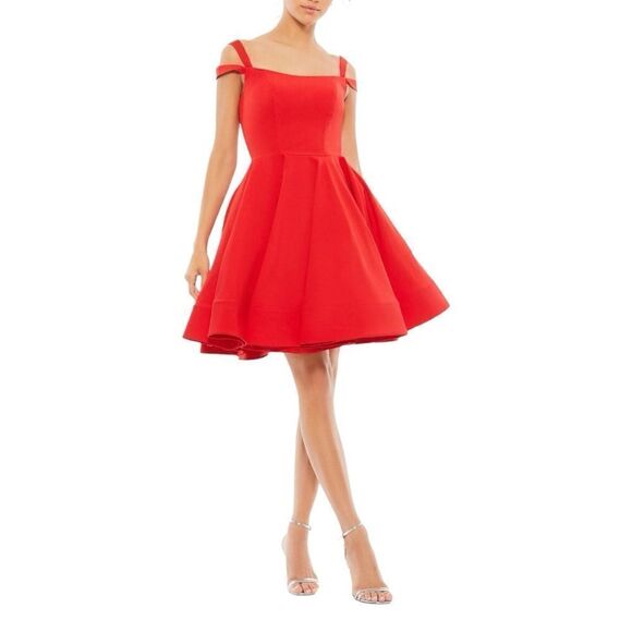 MAC DUGGAL Ieena by Mac Duggal Women’s Wide Square Neckline A-Line Dress Size 0 - Picture 8 of 12
